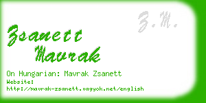 zsanett mavrak business card